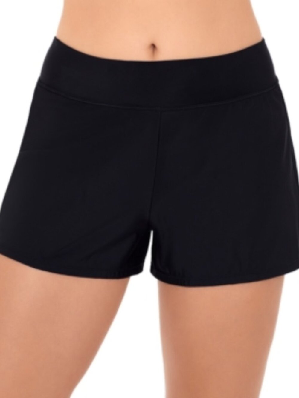 Swim Solutions Pull-on Swim Shorts Black Swimsuit Beach Summer Size 10 NWT